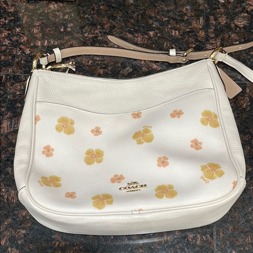 Coach White Floral Shoulder Bag